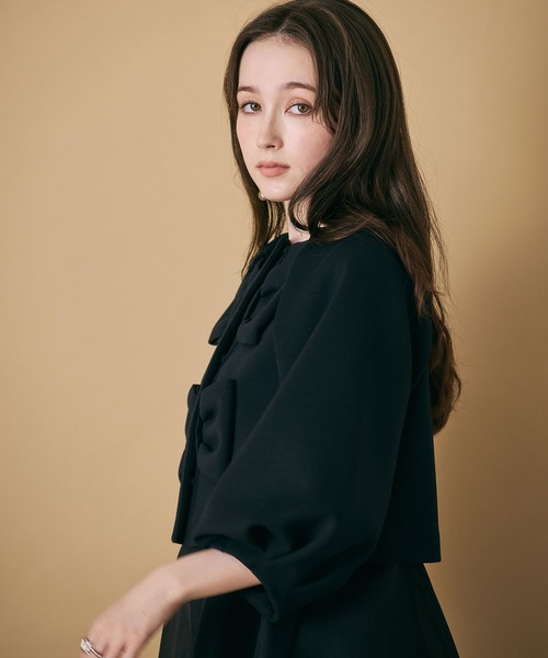 ブラウス シャツ 「M-StyleLuxeコラボ」「人気のため追加」フロントダブルリボンブラウス レディースの画像
