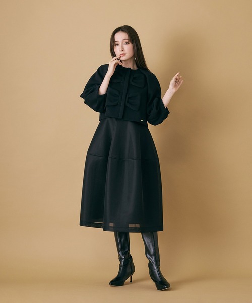 ブラウス シャツ 「M-StyleLuxeコラボ」「人気のため追加」フロントダブルリボンブラウス レディースの画像