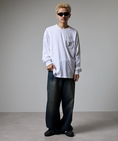 LUMBER tシャツ 刺繍＆ワッペン ロングTシャツ メンズ レディース