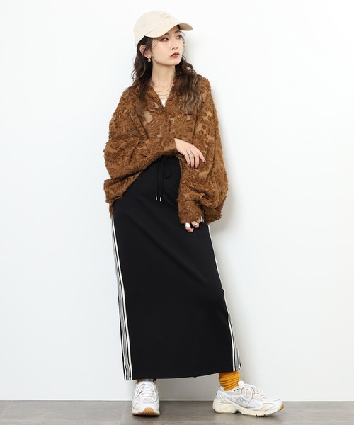 ブラウス シャツ A.N.L フリンジジャガードブラウス レディース 