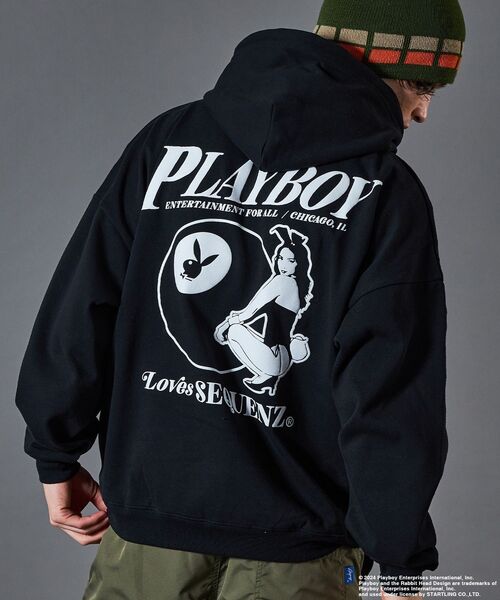 PLAYBOY（プレイボーイ） ジップアップパーカー X-LARGE ブラック
