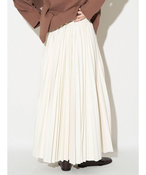 elendeekベージュ ロングスカート ELENDEEK（エレンディーク） スカート パネルボリュームギャザー