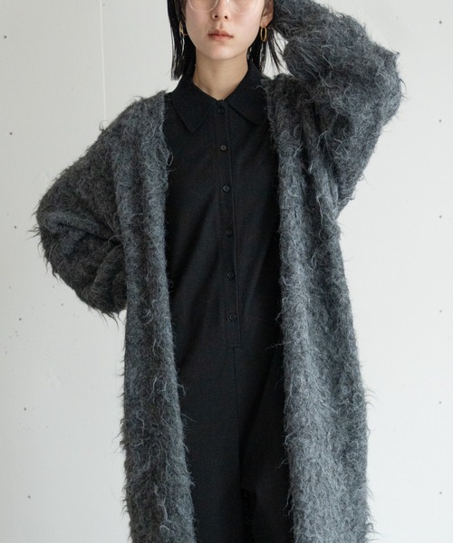 hwyl（ヒュイル） カーディガン シャギーロングニットカーディガン