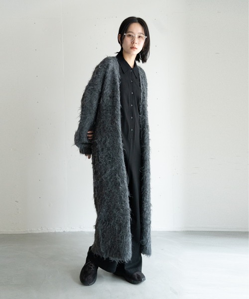 hwyl（ヒュイル） カーディガン シャギーロングニットカーディガン