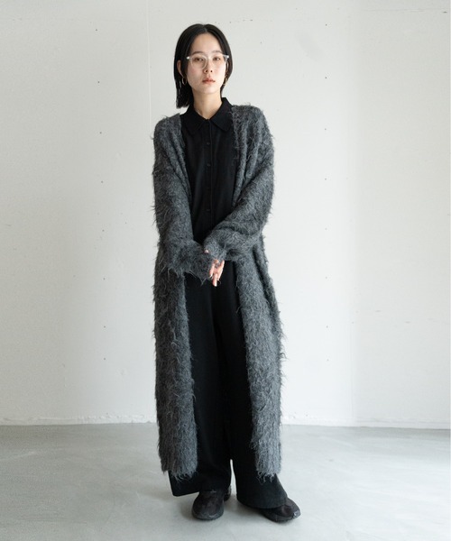 hwyl（ヒュイル） カーディガン シャギーロングニットカーディガン