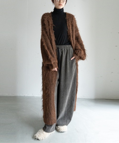 hwyl（ヒュイル） カーディガン シャギーロングニットカーディガン