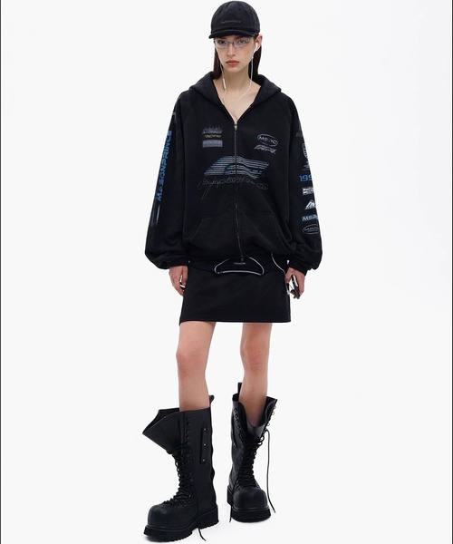 MASONPRINCE パーカー オーバーサイズ レーシングデザイン ZIPパーカー