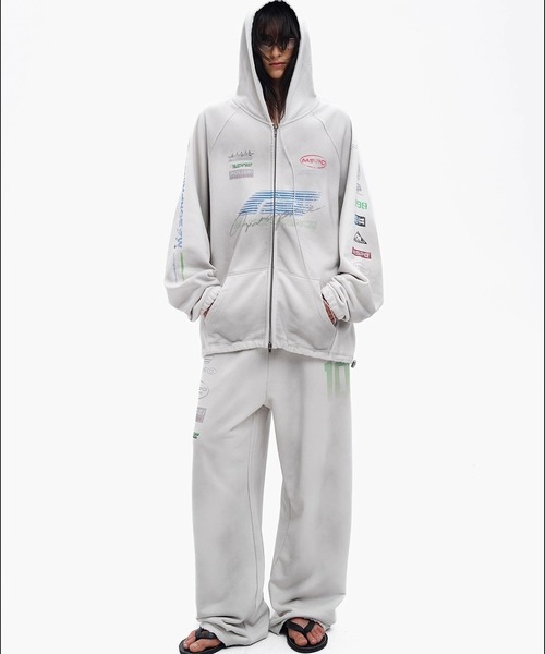 MASONPRINCE パーカー オーバーサイズ レーシングデザイン ZIPパーカー