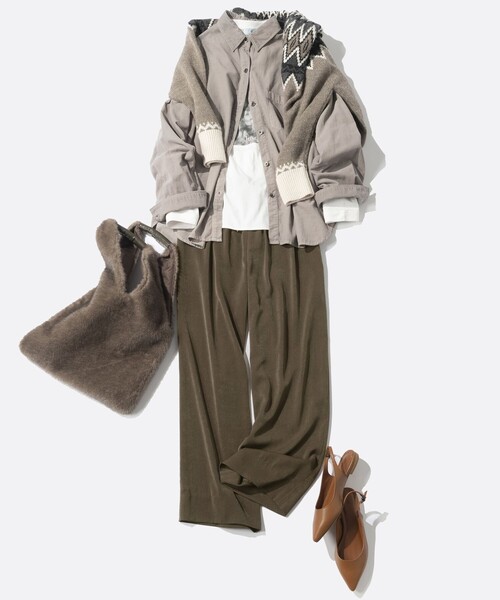 ニット セーター 「洗える」ジャガード クルーネック レディース