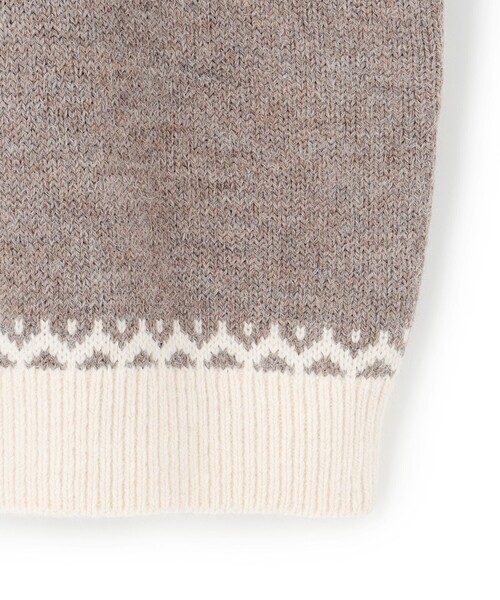 ニット セーター 「洗える」ジャガード クルーネック レディース