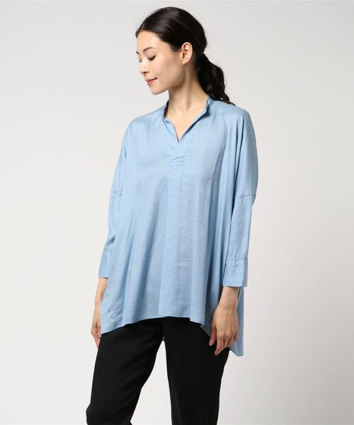 「ZUCCa」 7分袖ブラウス M size ネイビー レディースの画像