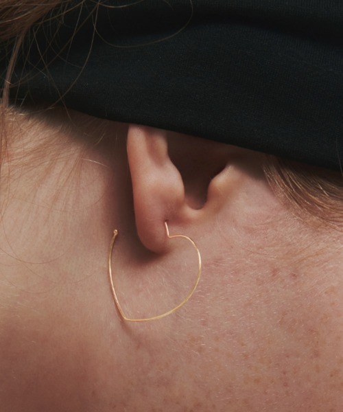ピアス 「les bonbon」pulse pierce/パルス ピアス 10金 ハート フープ レディースの画像