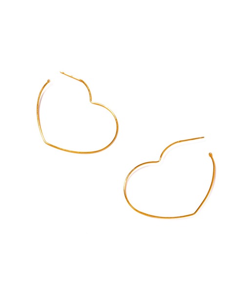 ピアス 「les bonbon」pulse pierce/パルス ピアス 10金 ハート フープ レディースの画像