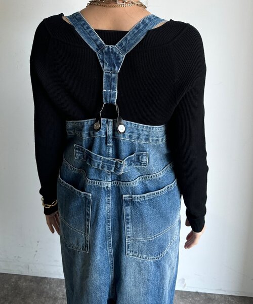 DouDou（ドゥドゥ） オールインワン 「WEB限定」サスペンダー付デニム