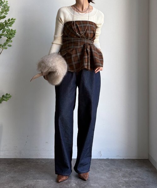 DouDou（ドゥドゥ） 起毛チェックビスチェ レディース : ZOZOTOWN