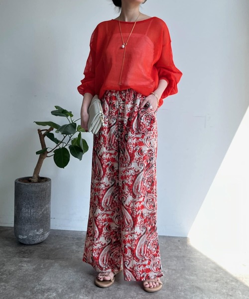 「DouDou」 長袖ニット FREE オレンジ レディース_画像3