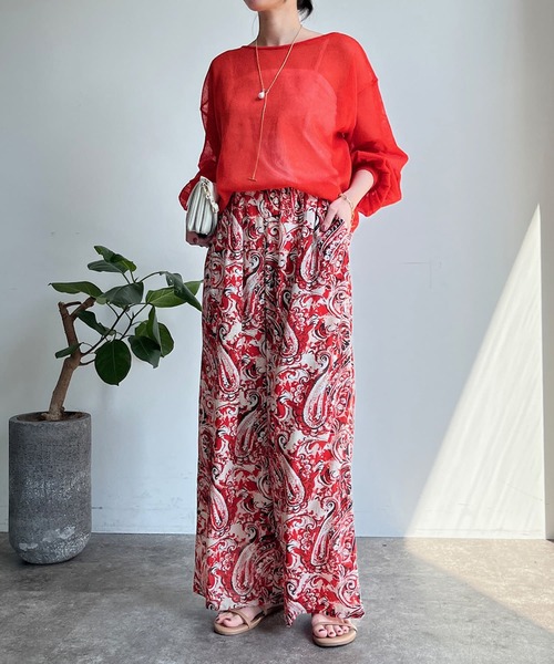 「DouDou」 長袖ニット FREE オレンジ レディース_画像6