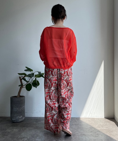 「DouDou」 長袖ニット FREE オレンジ レディース_画像7