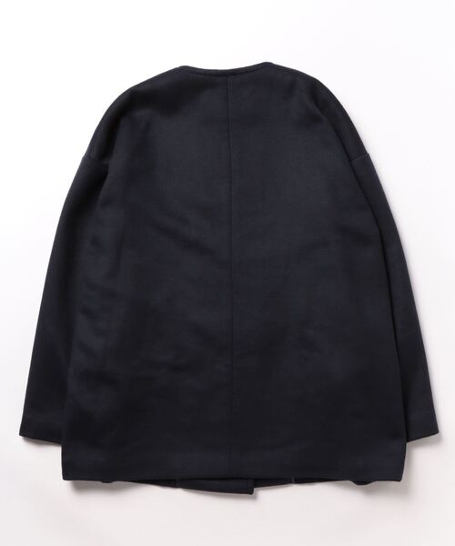 「LA MARINE FRANCAISE」 ノーカラーコート FREE ネイビー レディース_画像2