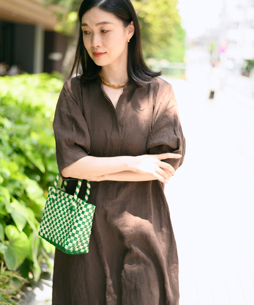 「journal standard L'essage」 7分袖ワンピース 38 ブルー レディースの画像