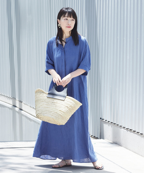 「journal standard L'essage」 7分袖ワンピース 38 ブルー レディースの画像
