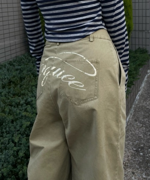 吉*家様 シークエル 25SS ベージュ チノパン 新品 M JEANASIS（ジーナシス） ワイドパンツ チノパン 「25quee」ロゴ