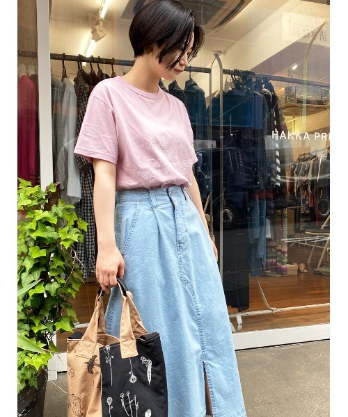 「SUPER HAKKA」 半袖Tシャツ FREE ネイビー レディース_画像3