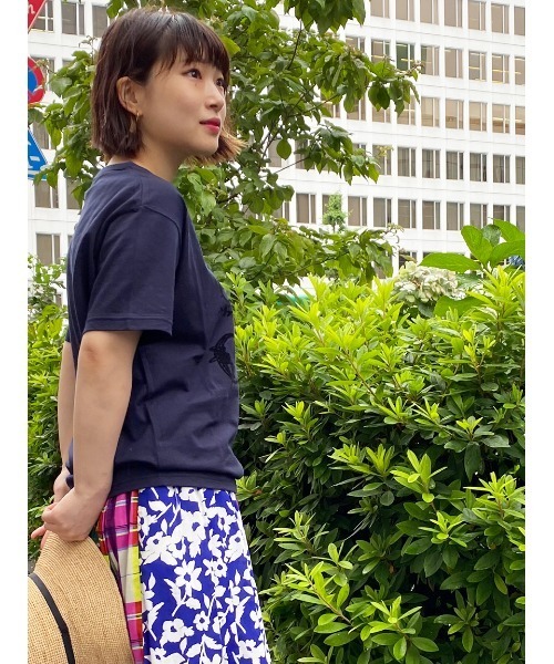 「SUPER HAKKA」 半袖Tシャツ FREE ネイビー レディース_画像4