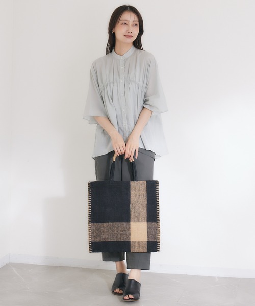 「KATHARINE ROSS」 半袖ブラウス MEDIUM ライトブルー レディース_画像9