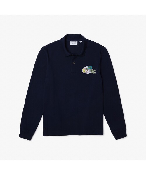 LACOSTE（ラコステ） 長袖ポロシャツ 4 ネイビー メンズ : ZOZOTOWN