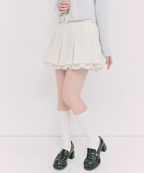 OLIVE des OLIVE（オリーブデオリーブ） スカート 裾フリルプリーツ