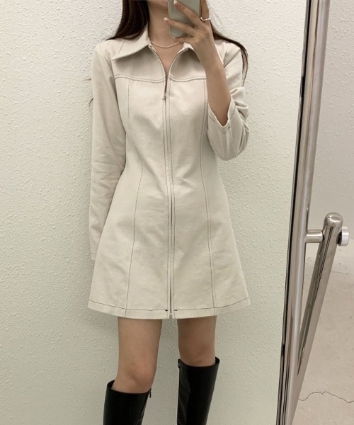 「VIBGYOR」 「BURLESQUE」長袖ワンピース FREE ブラック レディース_画像5