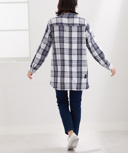 BELLUNA PLUS（ベルーナプラス） チュニック 裏フリースネコ刺しゅう