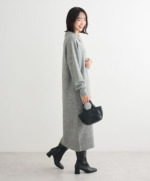 Green Parks（グリーンパークス） ワンピース 金釦ポロシャツニット