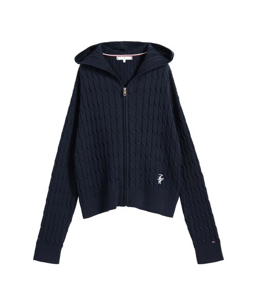 美品‼︎トミーヒルフィガー リブニット ジップアップセーター TOMMY HILFIGER（トミー・ヒルフィガー） コート ジャケット ジップ