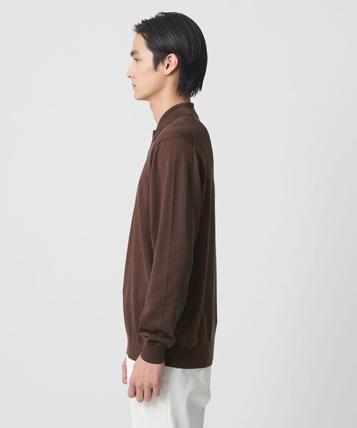 25SS 新品定価17,930円 UNITED ARROWS ニットポロシャツ OWNESS＞ SNOW WASH スムース ニット ポロシャツ