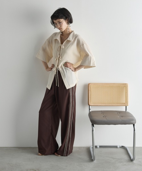 「THE YOn」 ジャージパンツ FREE ブラウン レディース_画像9