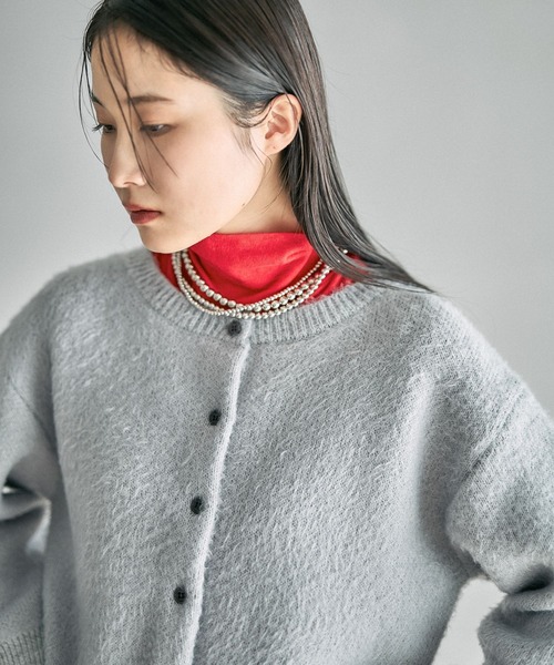 LEPSIM（レプシィム） カーディガン 7ゲージ袖リブシャギー