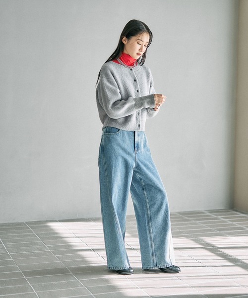 LEPSIM（レプシィム） カーディガン 7ゲージ袖リブシャギー