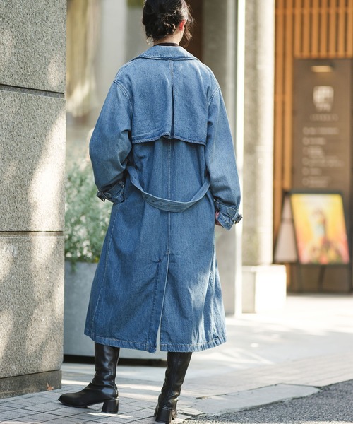 「Levi's」 トレンチコート X-SMALL ダークインディゴブルー レディース_画像4