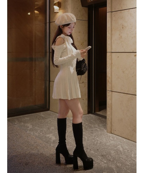 Darich（ダーリッチ） ニットワンピース FREE ブラック レディース