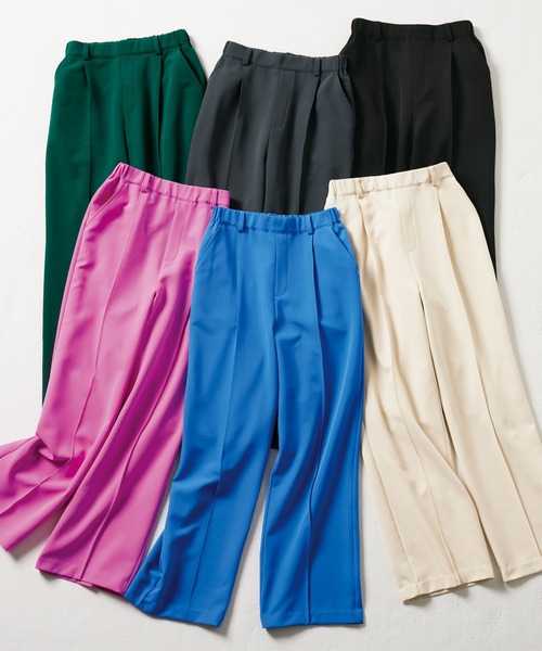 「RANAN」 スラックス LL ブラウン レディース_画像2