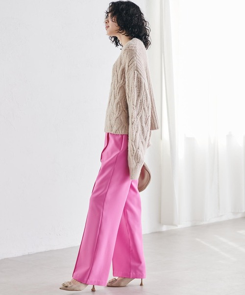 「RANAN」 スラックス LL ブラウン レディース_画像7