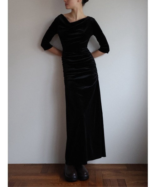 celon ワンピース shirring drape velour dress : ZOZOTOWN Yahoo!店