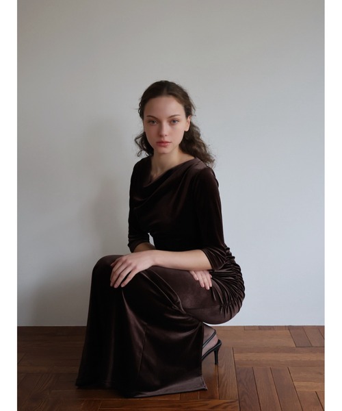 celon ワンピース shirring drape velour dress : ZOZOTOWN Yahoo!店