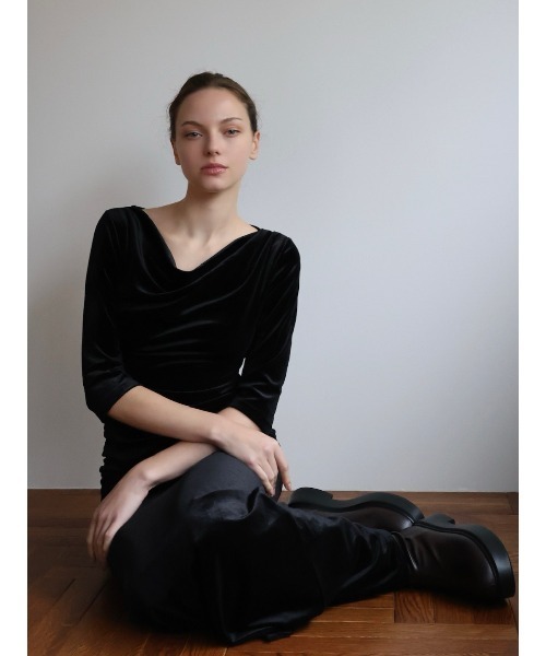 celon ワンピース shirring drape velour dress : ZOZOTOWN Yahoo!店