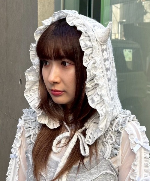 candy stripper DEVIL LACE BONNET レース Candy Stripper（キャンディーストリッパー） ニット帽 ニットキャップ