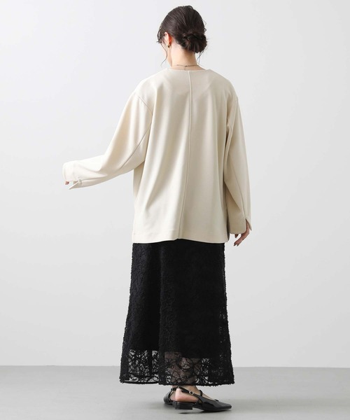 「Acuta」 ノーカラージャケット FREE アイボリー レディース_画像3