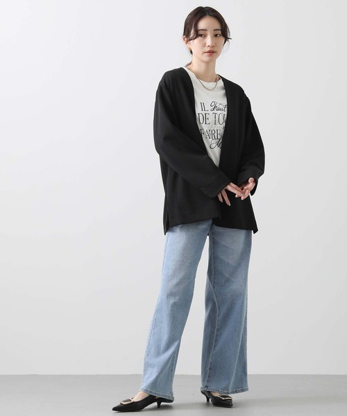 「Acuta」 ノーカラージャケット FREE アイボリー レディース_画像9