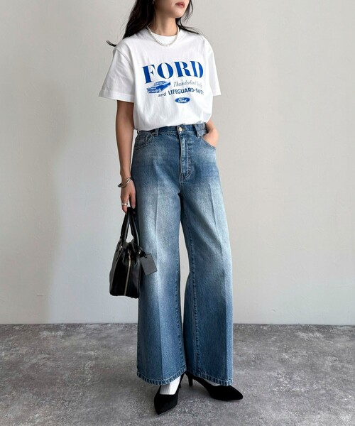 「fredy emue」 デニムパンツ 38 ネイビー レディース_画像8